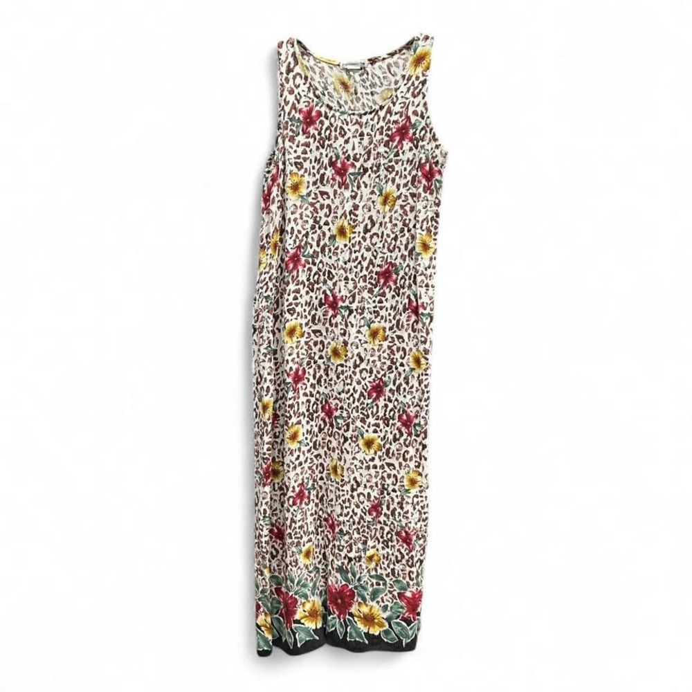Women's 90s animal & floral‎ print maxi dress by Notations runs like S
